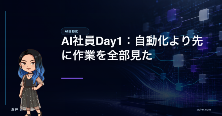 AI社員Day1：自動化より先に作業を全部見たのアイキャッチ画像